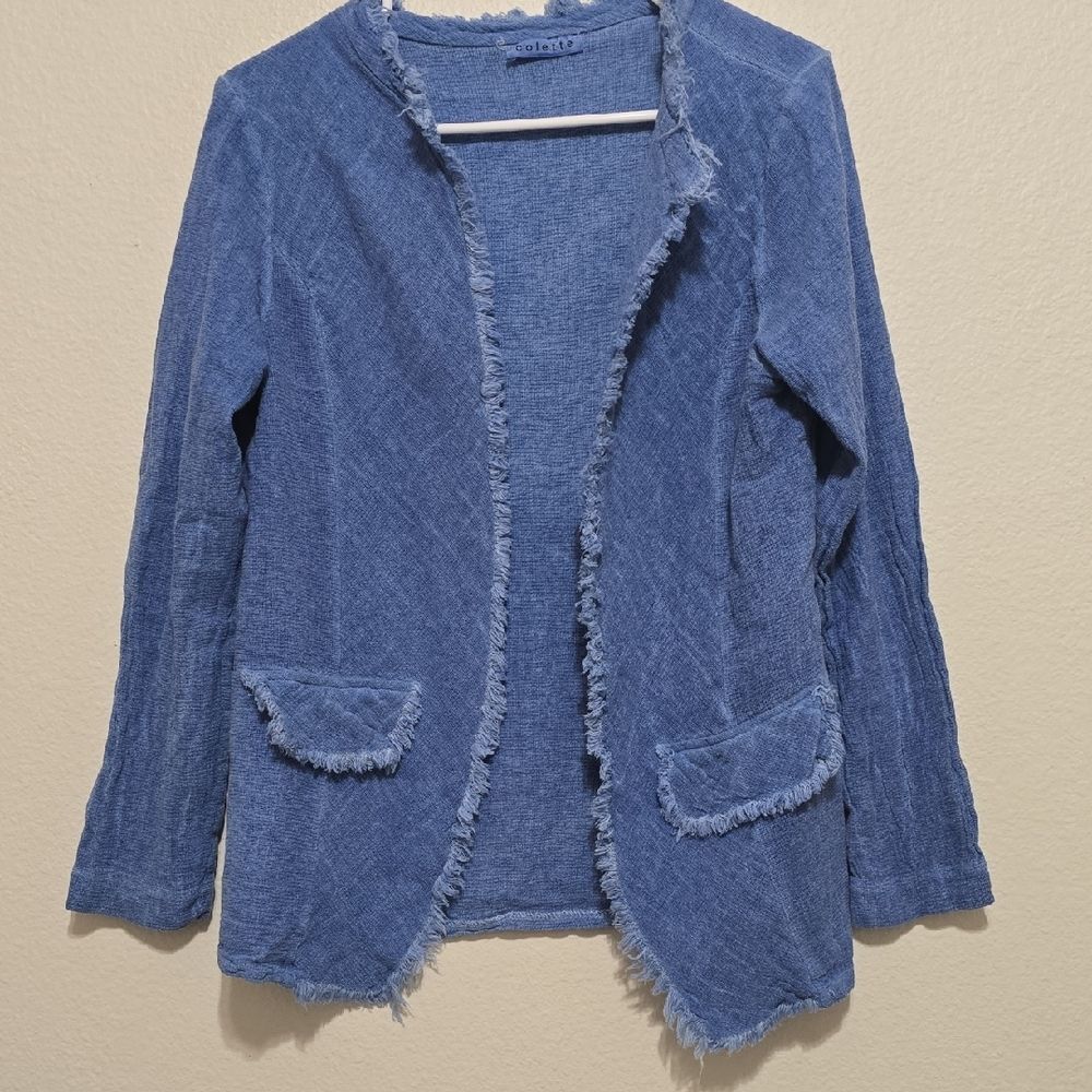 Colette Blue Textured‎ Cardigan S